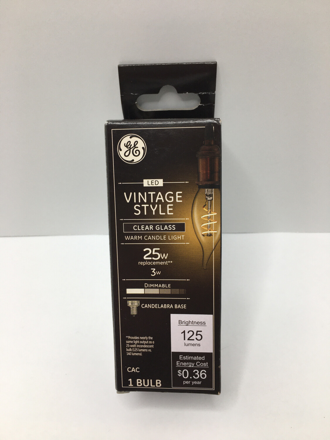 GE Vintage Style Us Warm Candle Light 25w Replacement 3w 1 Bulb