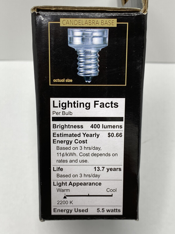 GE LED Vintage Style Amber Glass Warm Candle Light 60w Replacement 2 Bulbs