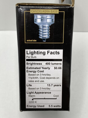 GE LED Vintage Style Amber Glass Warm Candle Light 60w Replacement 2 Bulbs