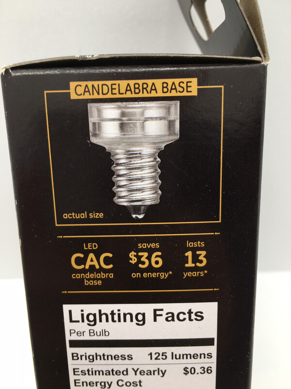 GE Vintage Style LED Amber Warm Candle Light 25w Replacement 3w 1 Bulb