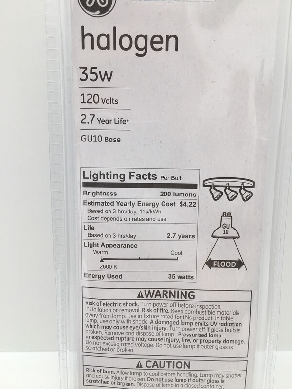 GE Halogen Indoor Floodlight 35w GU10 200 Lumens 3 Bulbs