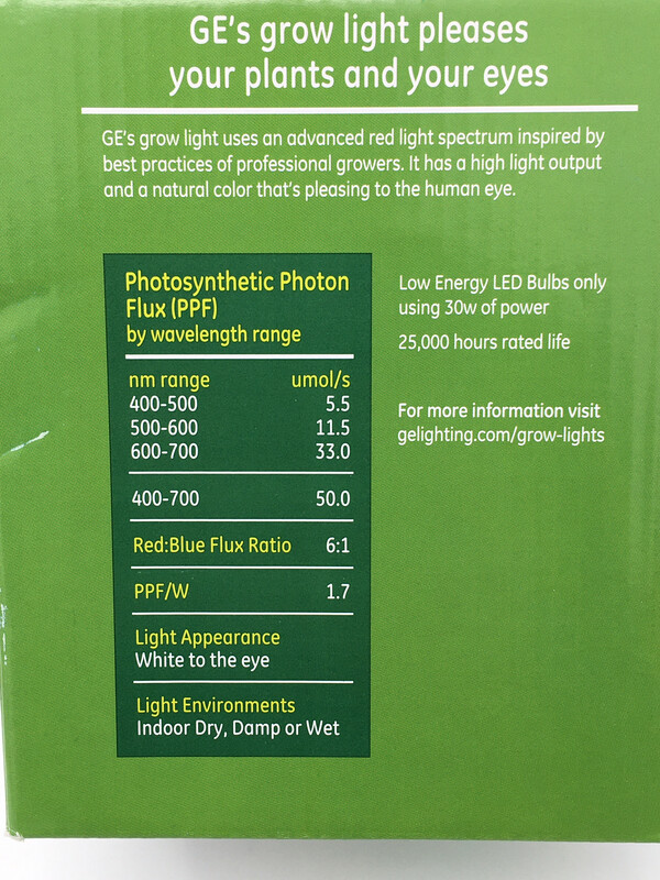 GE LED Grow Light PAR38 Medium Base 30w Non-Dimmable 50 Micromoles Per Second 1 Bulb
