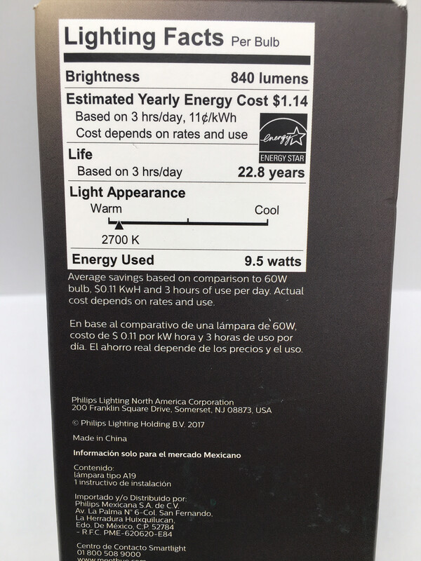 Philips Hue Personal Wireless Lighting White Single A19 Bulb Warm White 840 Lumens 1 Bulb