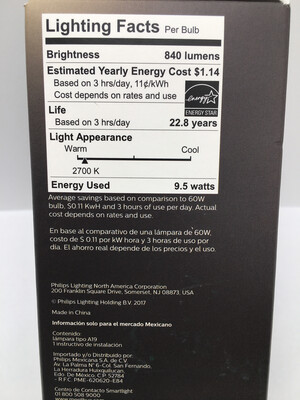 Philips Hue Personal Wireless Lighting White Single A19 Bulb Warm White 840 Lumens 1 Bulb