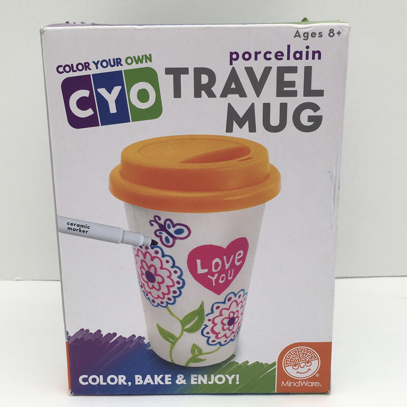 MindWare Paint Your Own Porcelain Travel Mug PYO