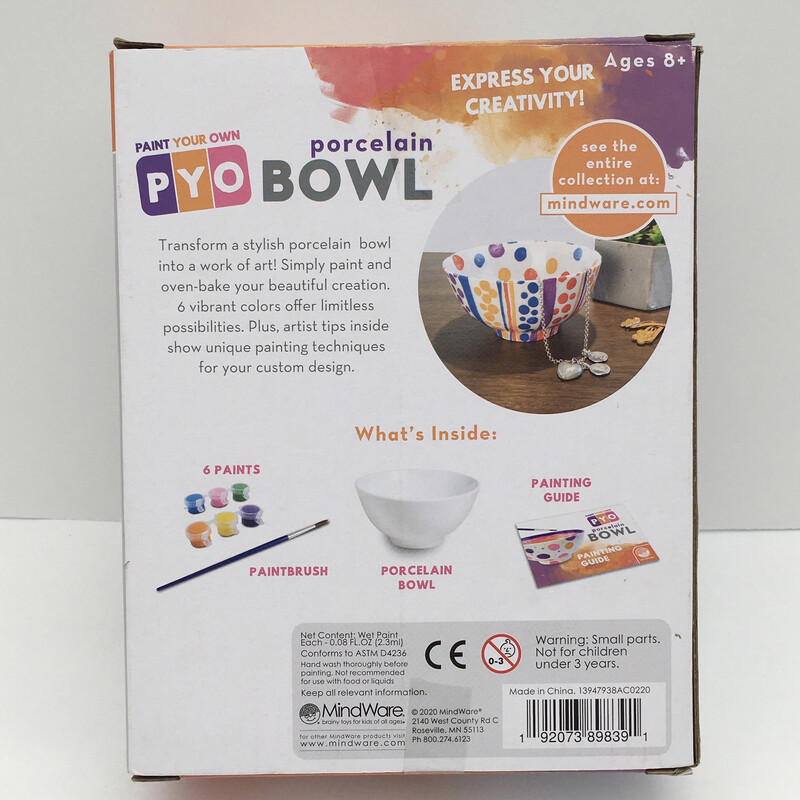 MindWare Paint Your Own Porcelain Bowl PYO