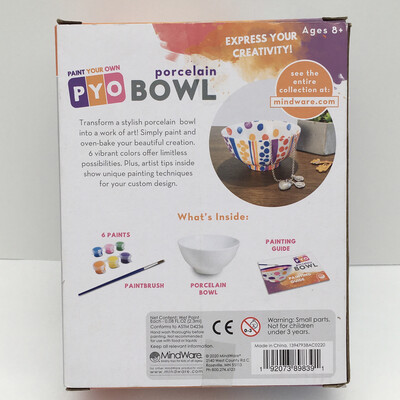 MindWare Paint Your Own Porcelain Bowl PYO