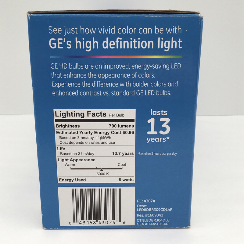 General Electric 4pk Ca Refresh LED Light Bulb Dl BR30 Reflector Dimming