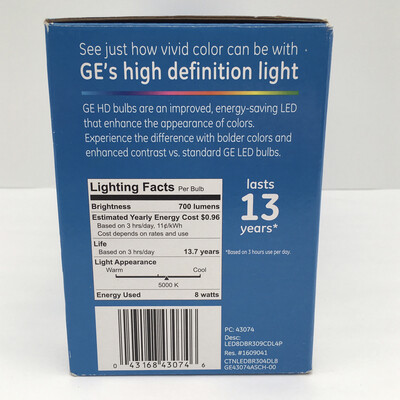 General Electric 4pk Ca Refresh LED Light Bulb Dl BR30 Reflector Dimming