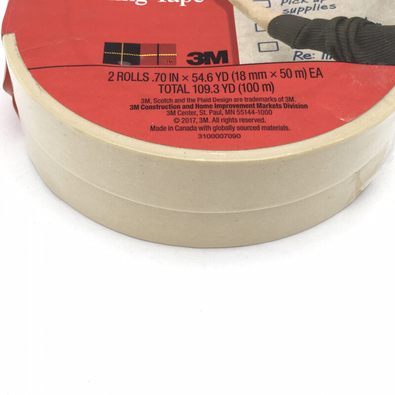 Scotch Tape Self-adhesive 3M Masking Tape 2 Roll Pack 360 ft 2160in