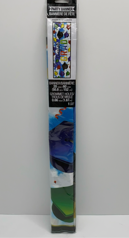 Congrats Grad Graduation Celebration Giant Party Banner 20in X 60in
