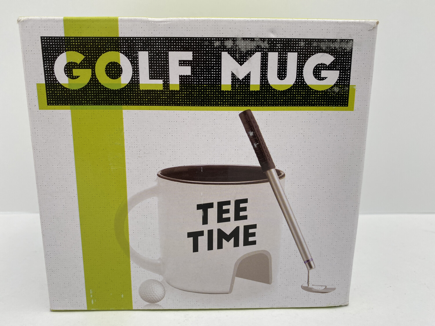 Tee Time Golf Mug - With Mini Golf Ball &amp; Mini Golf Club Pen