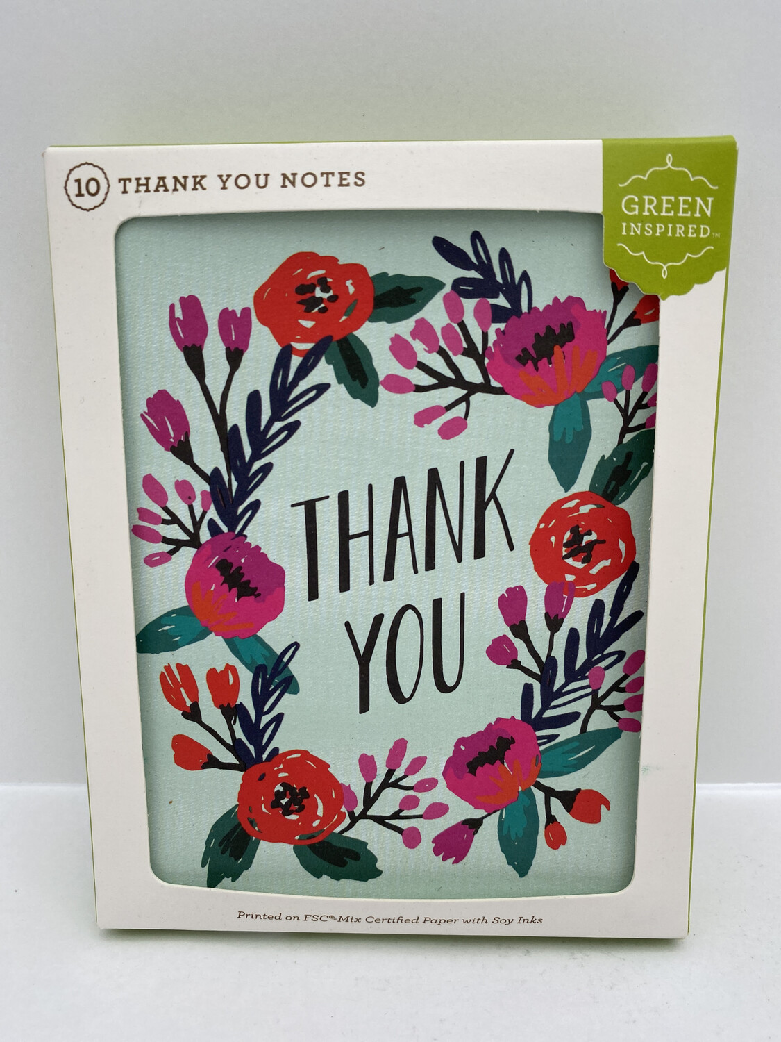 10ct Flowering Wreath Thank You Cards