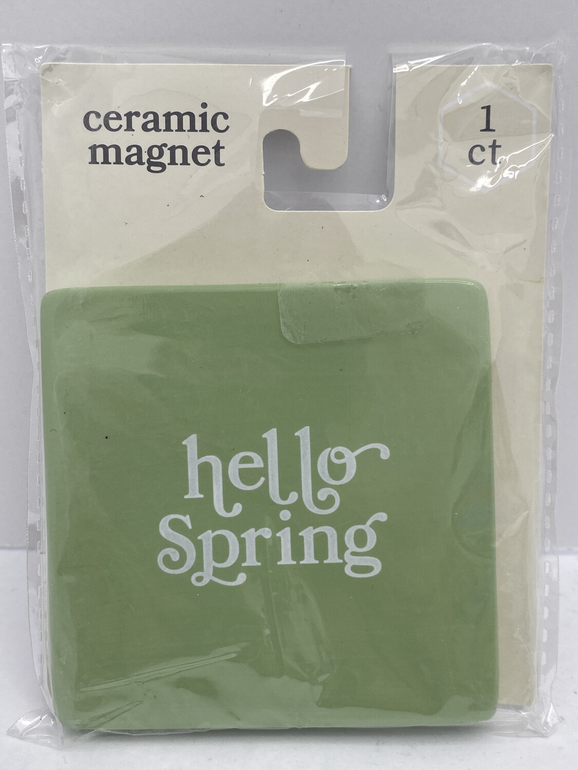 Hello Spring CERAMIC MAGNET - GREEN 3in X 3in