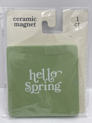 Hello Spring CERAMIC MAGNET - GREEN 3in X 3in