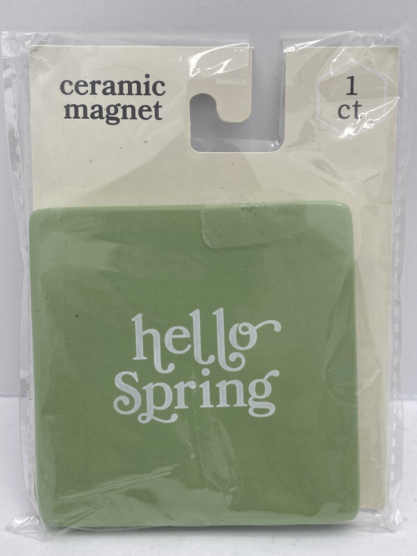 Hello Spring CERAMIC MAGNET - GREEN 3in X 3in
