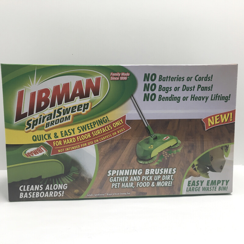Libman Lightweight Spiral Sweep Push Broom - Green