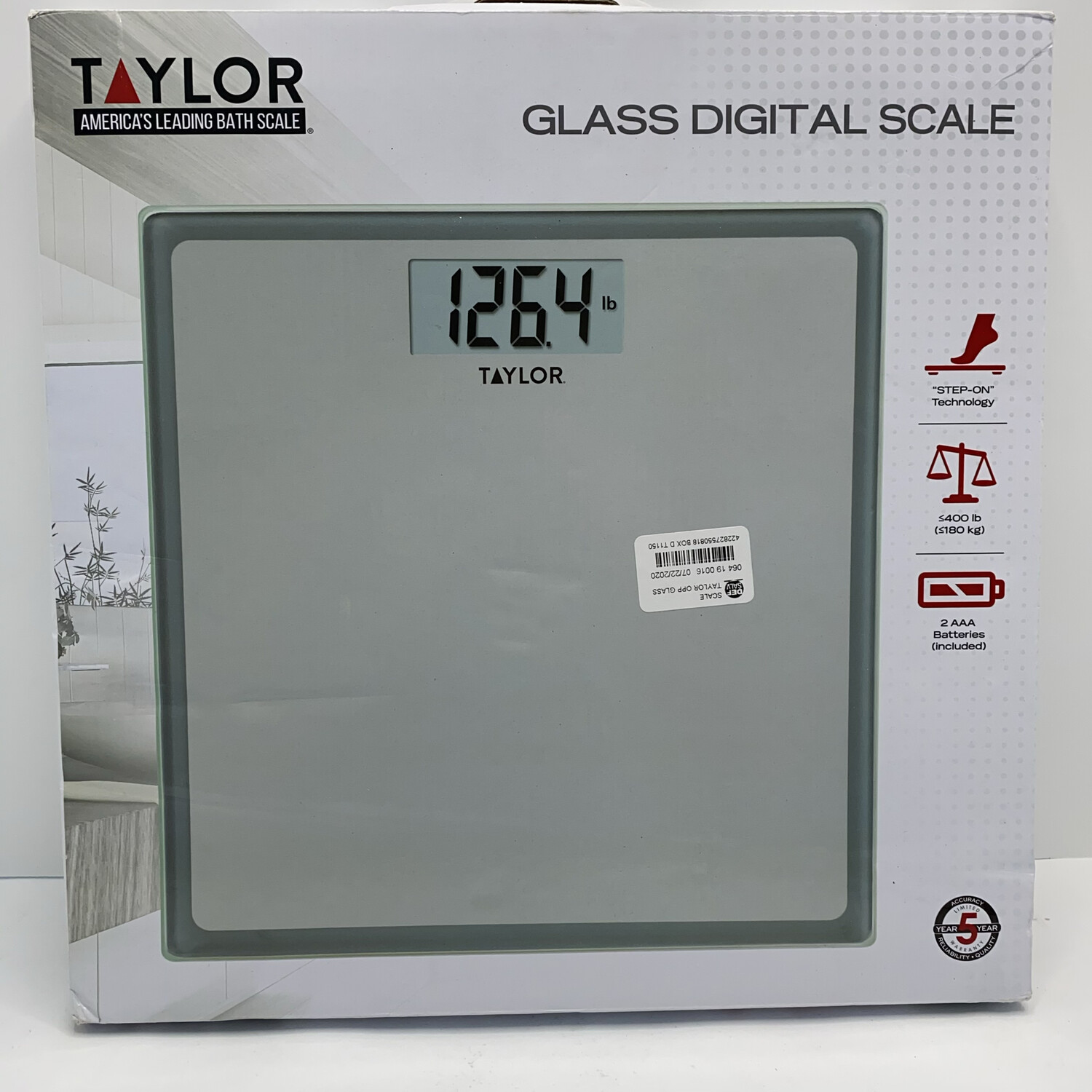 Taylor Digital Glass Bath Scale - Gray (75584192B)