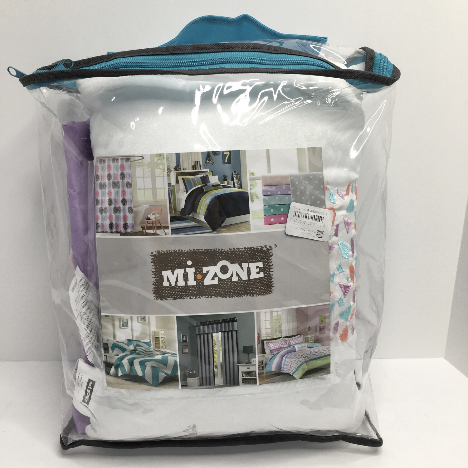MI ZONE Twin Metallic Glitter Printed Reversible Duvet Cover Set MZ12-0597