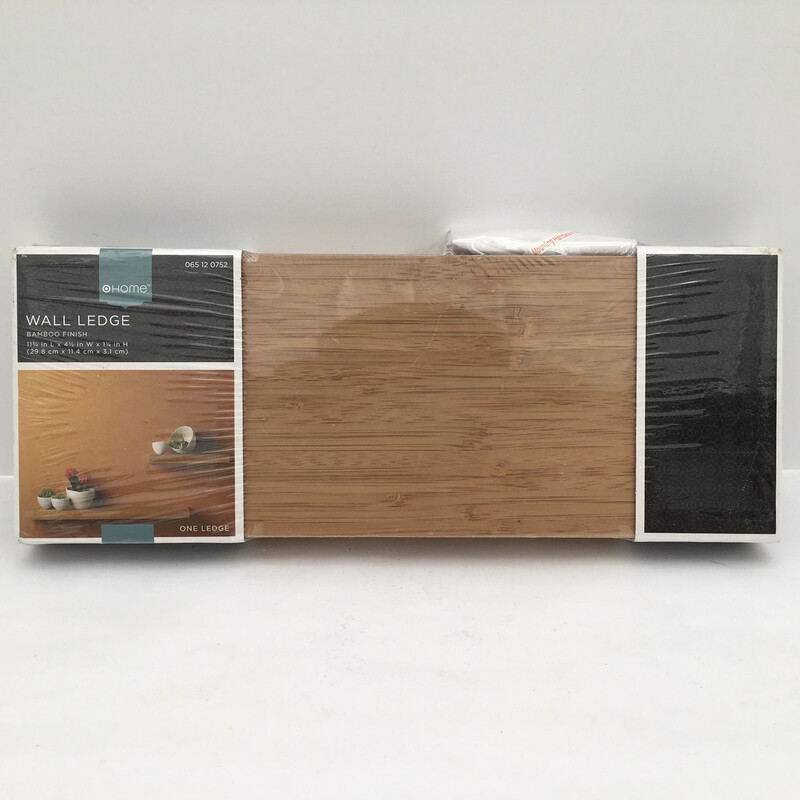 Home Wall Ledge Shelf Bamboo Finish 11 3/4in L x 4 1/2in W x 1 1/4in H