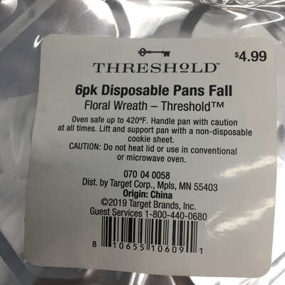 6" x 8.5" x 2.5" 6pk Disposable Baking Pans - Threshold