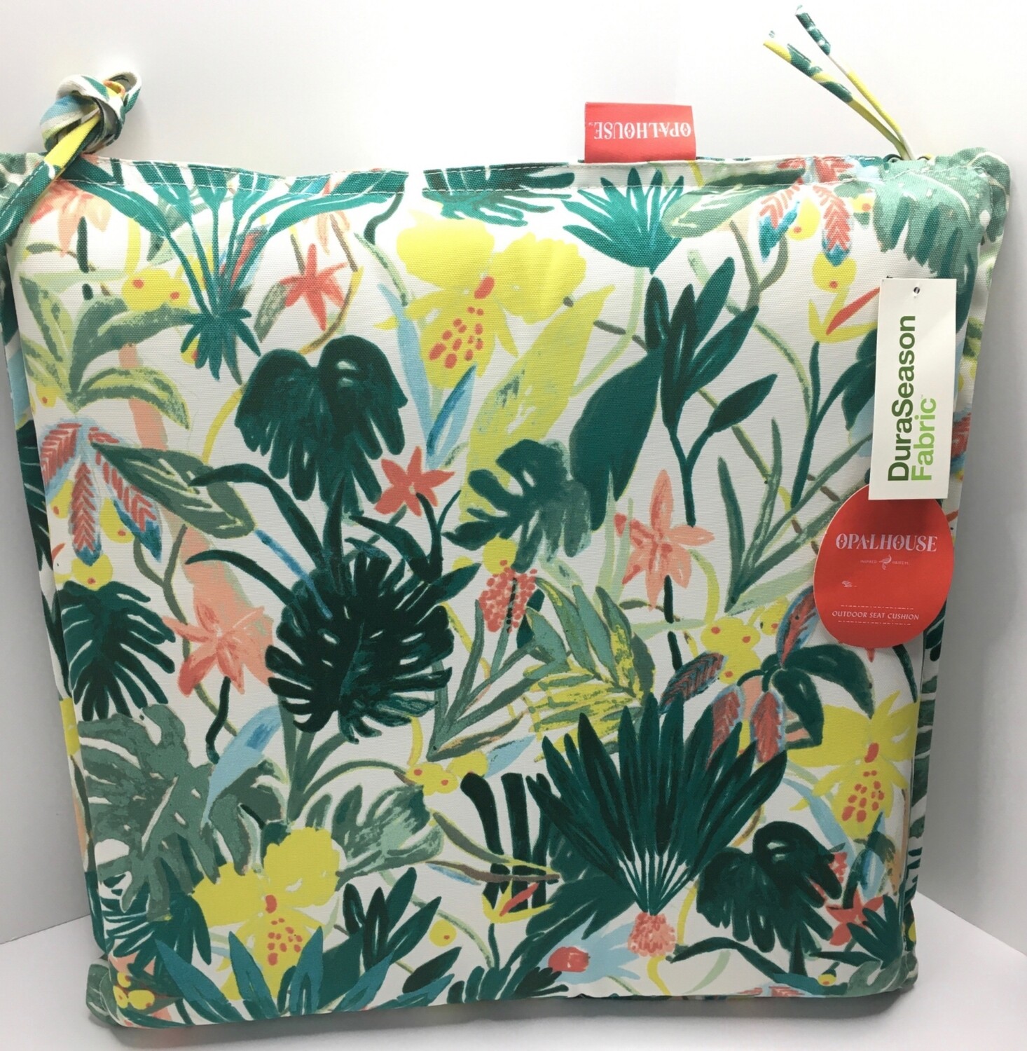 Opal Tropical Print Outdoor Seat Cushion DuraSeason Fabric™ White - Opalhouse