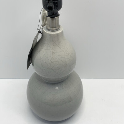 Double Gourd Ceramic Small Lamp Base Gray Lamp Only - Threshold