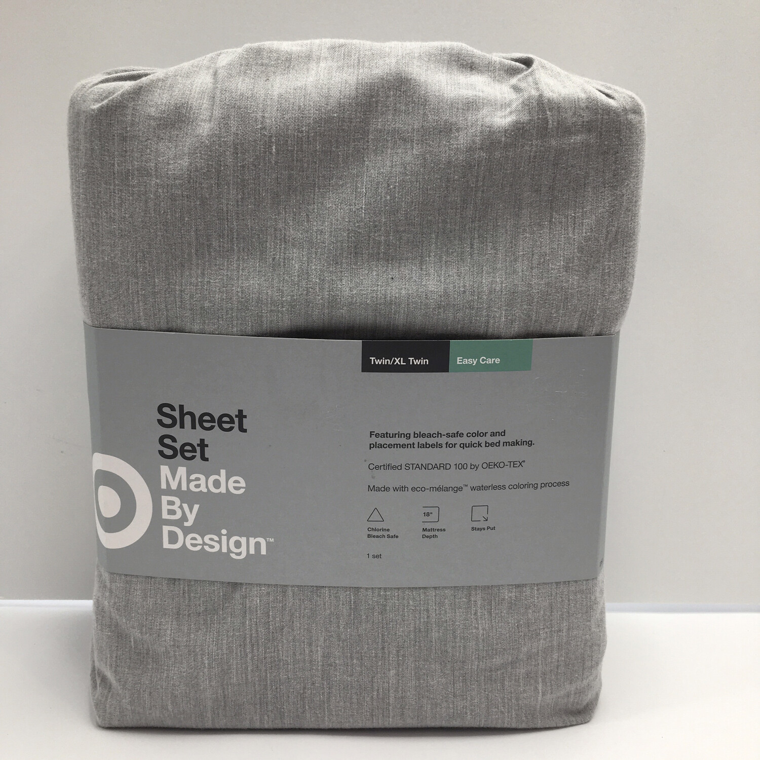 Twin/Twin XL Easy Care Sheet Set Gray - Made By Design