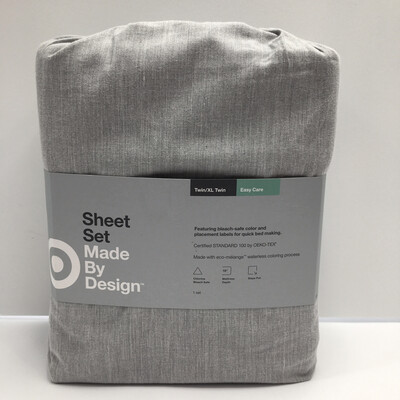 Twin/Twin XL Easy Care Sheet Set Gray - Made By Design