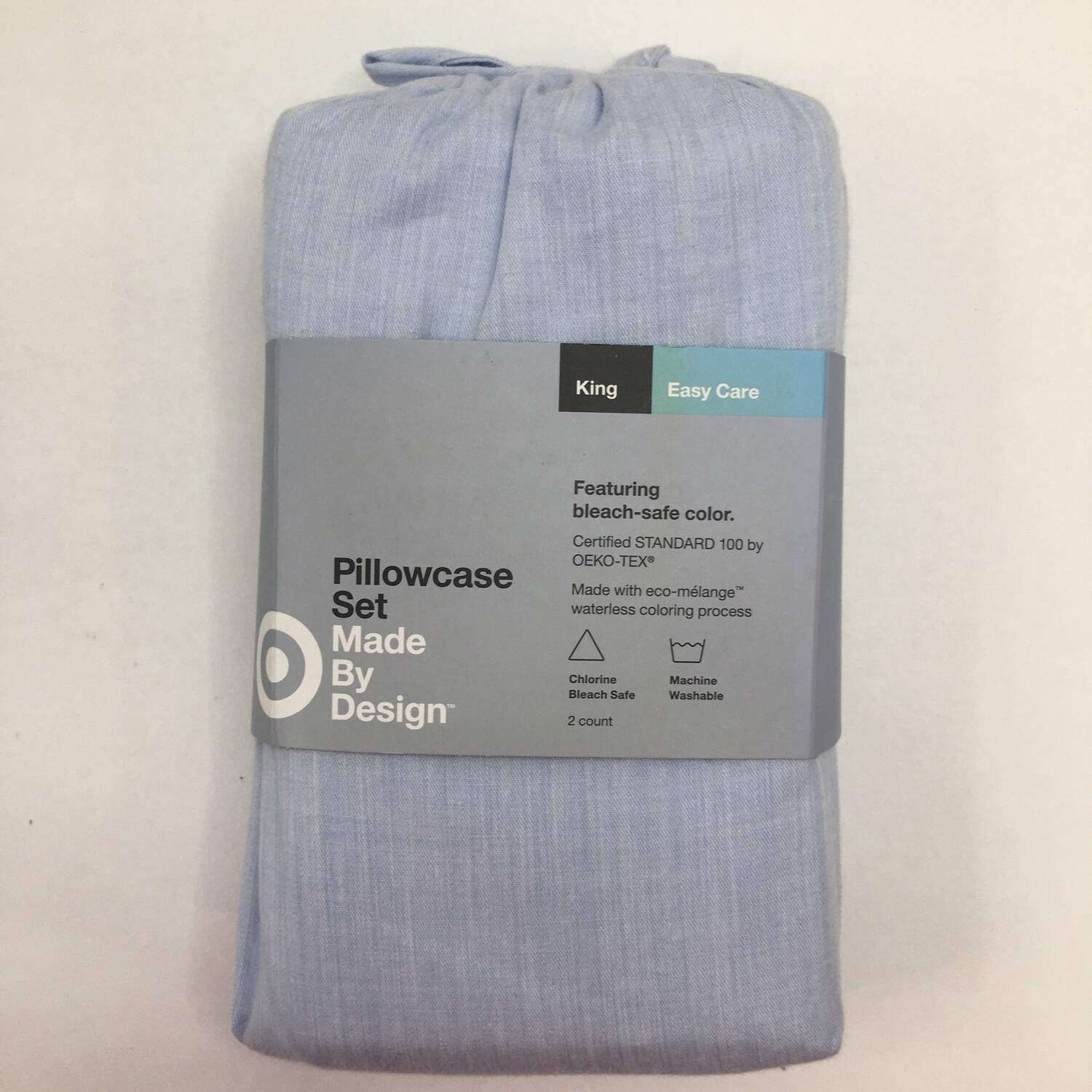 Made By Design Solid Easy Care Pillowcase Set - Light Blue Size: King