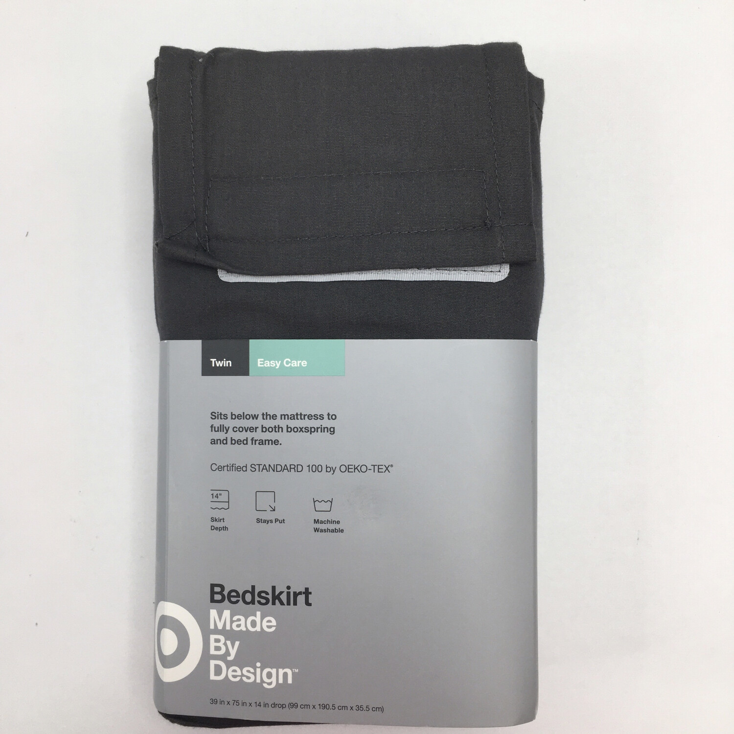 Dark Gray Solid Bed Skirt (twin) - Made By Design