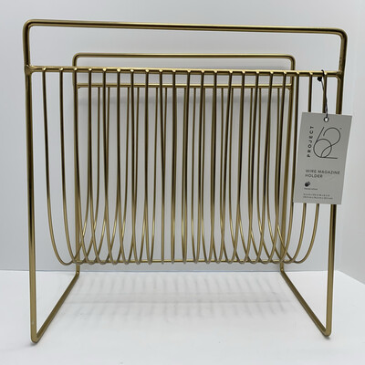 project 62 Wire Magazine Holder - 14 in H x 13 1/2 in W x 18 in D - Gold