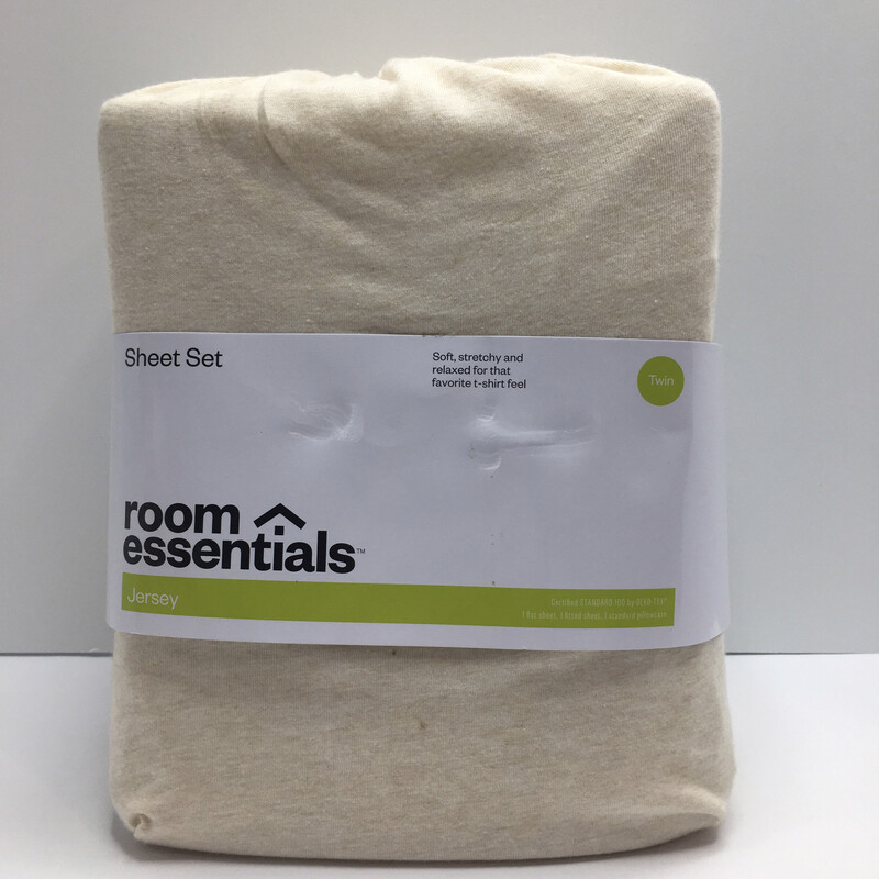 Jersey Sheet Set (Twin) Heather Tan - Room Essentials