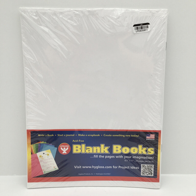 Hygloss Mighty Bright Blank Book, 8-1/2 x 11 Inches, 6 Books with 24 Sheets Each