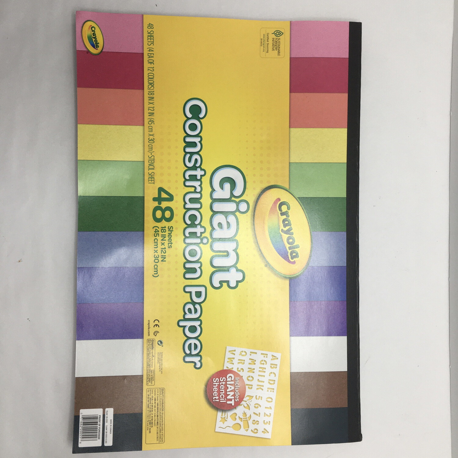 Crayola 99-0055 Giant Construction Paper Pad 18&quot;X12&quot;-48 Sheets W/Stencil
