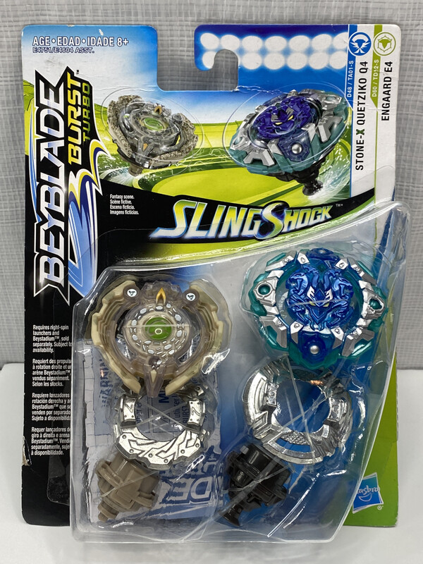 Beyblade Burst Turbo SlingShock Top Dual Pack - Quetziko Q4 &amp; Engaard E4