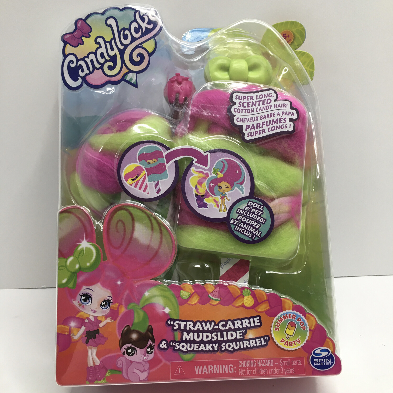 Candylocks Straw-Carrie Mudslide 3&quot; Scented Doll and Pet with Accessories