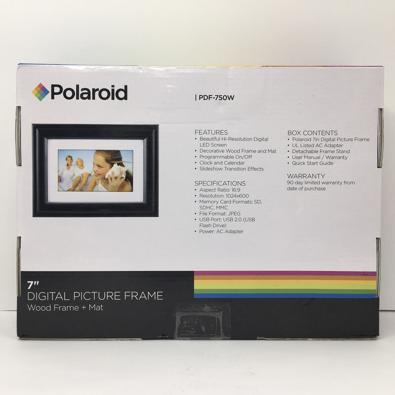 Polaroid Digital Photo Frame 7" Screen - Black