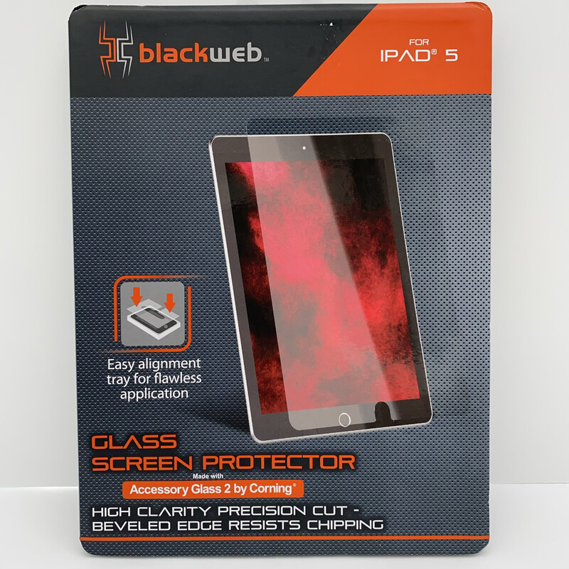 Blackweb Glass Screen Protector For iPad 5 Made With Accessory Glass 2 by Corning High Clarity Precision Cut - Beveled Edge Resists Chipping