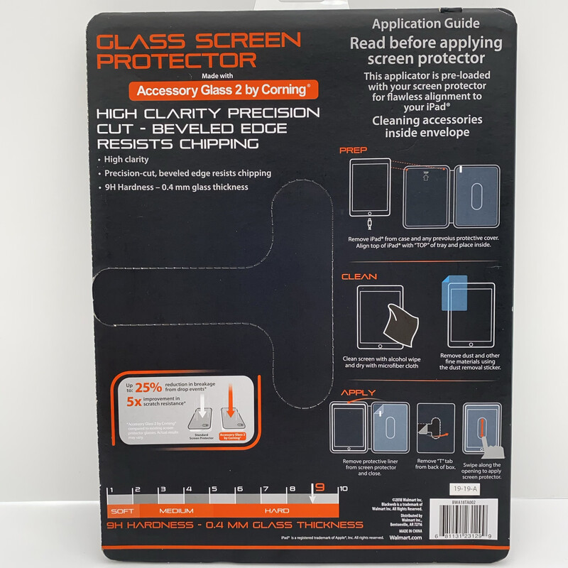 Blackweb Glass Screen Protector For iPad 5 Made With Accessory Glass 2 by Corning High Clarity Precision Cut - Beveled Edge Resists Chipping
