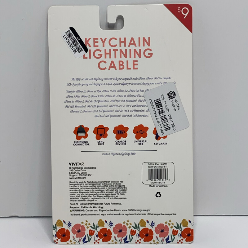 Vivitar Keychain Lightning Cable