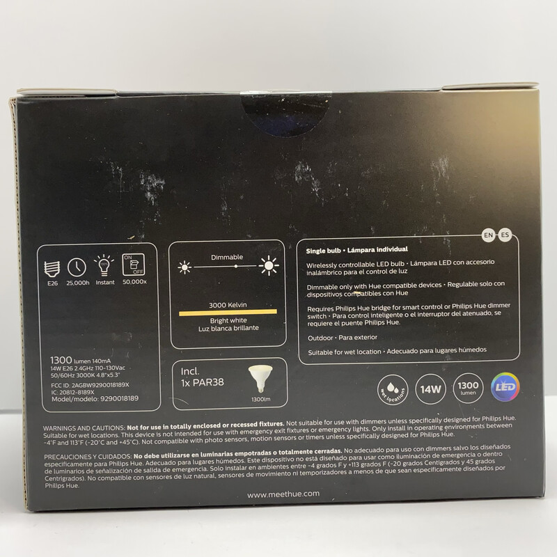 Philips Hue Personal Wireless Lighting Single PAR38 Outdoor Bright White 1300 Lumens