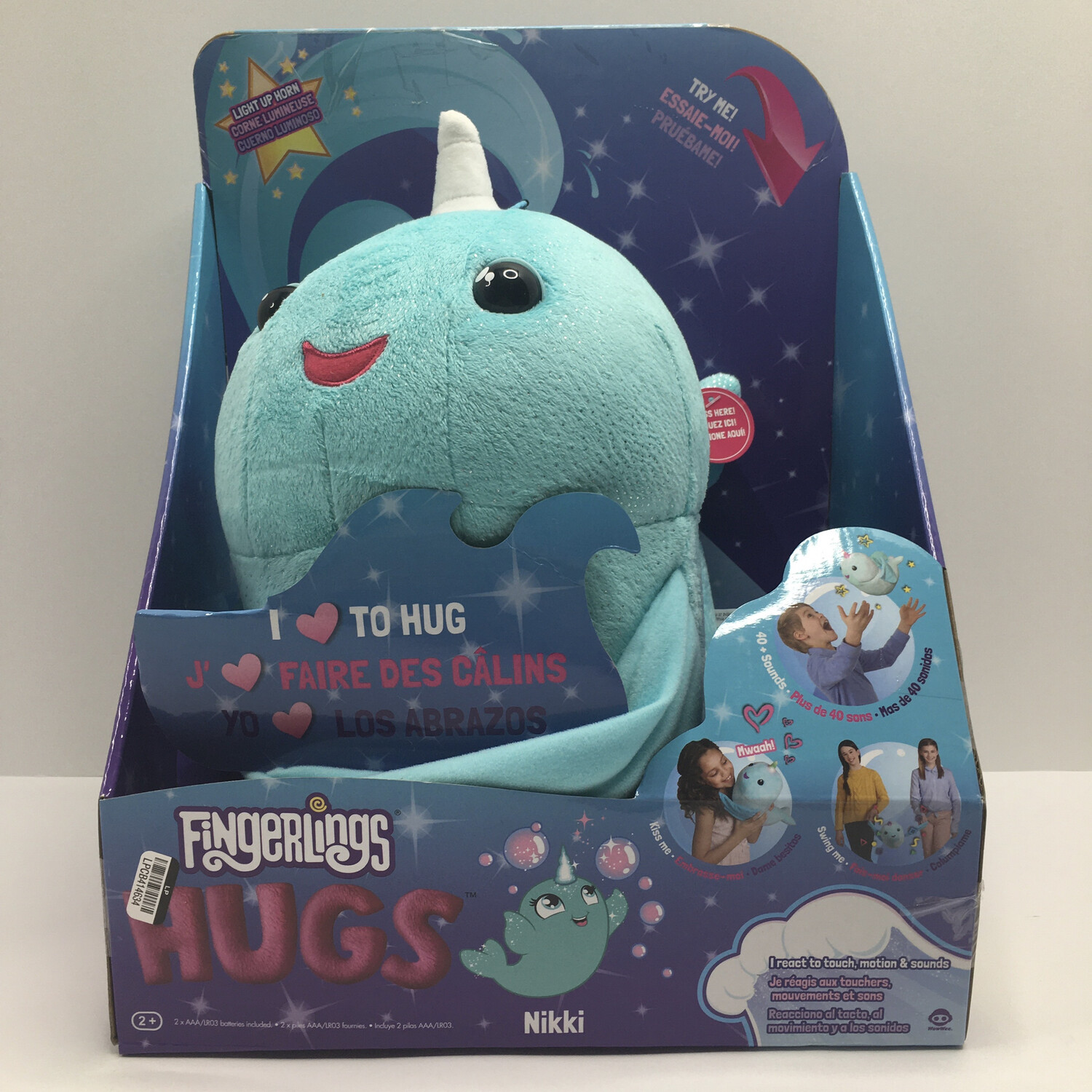 Wowwee Fingerlings Nikki Narwhal Hugs - Blue