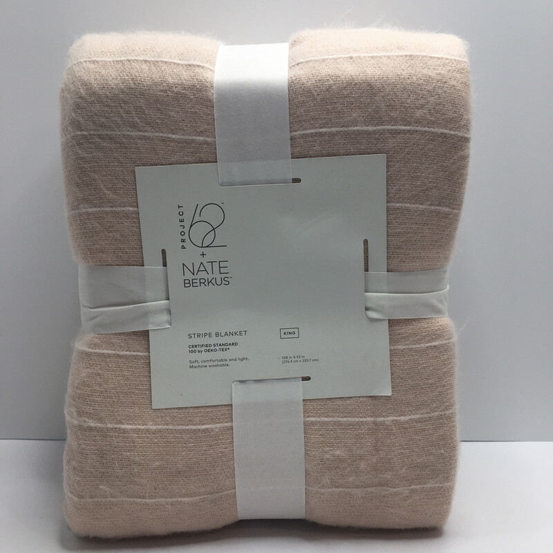 King Modern Acrylic Striped Bed Blanket Pink - Project 62  + Nate Berkus