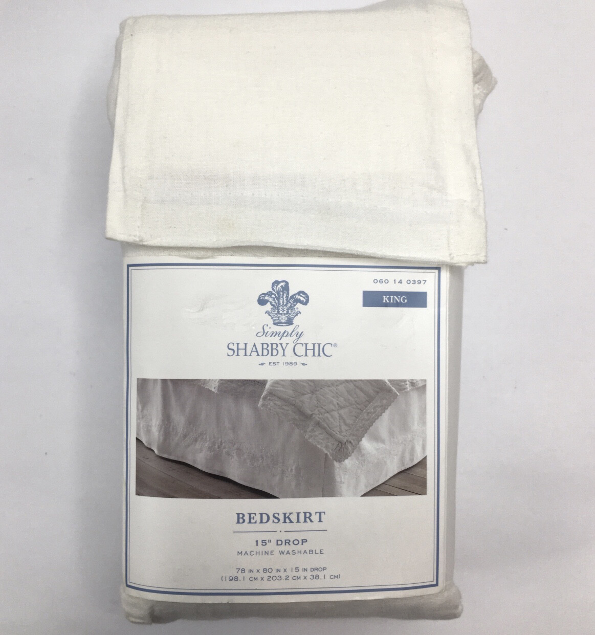 White Embroidered Bed Skirt (king) - Simply Shabby Chic