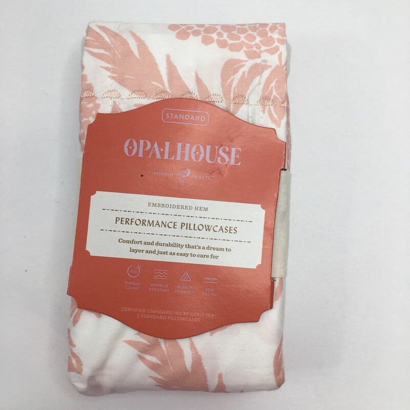 Standard 400 Thread Count Floral Print Cotton Performance Pillowcase Set White/blush - Opalhouse