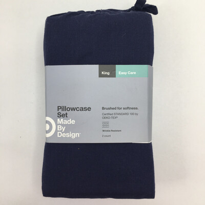 Solid Easy Care Pillowcase Set (King) Blue Amethyst (Navy) - Made By Design