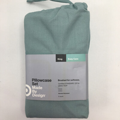 Solid Easy Care Pillowcase Set (King) Aqua - Made By Design