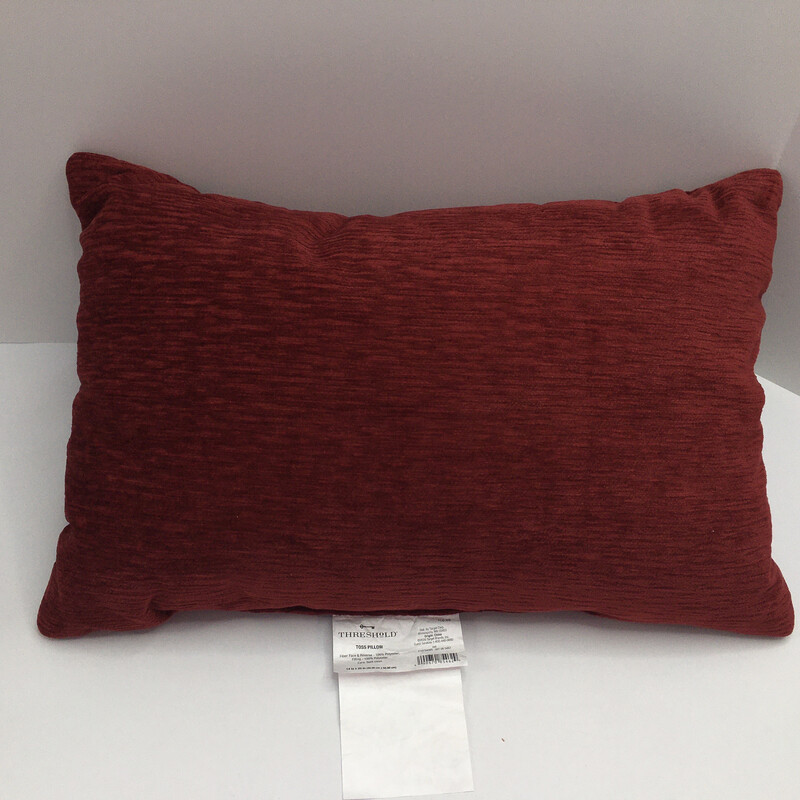 Solid Lumbar Chenille Throw Pillow Red - Threshold