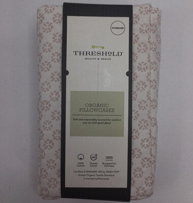Threshold Cotton Printed Pillowcase Set - White/Pink - Size Standard
